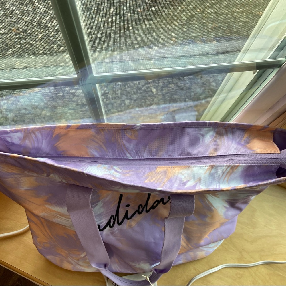 NWT Adidas  Lavender and Peach Women's Beach Tote Bag - Picture 7 of 7